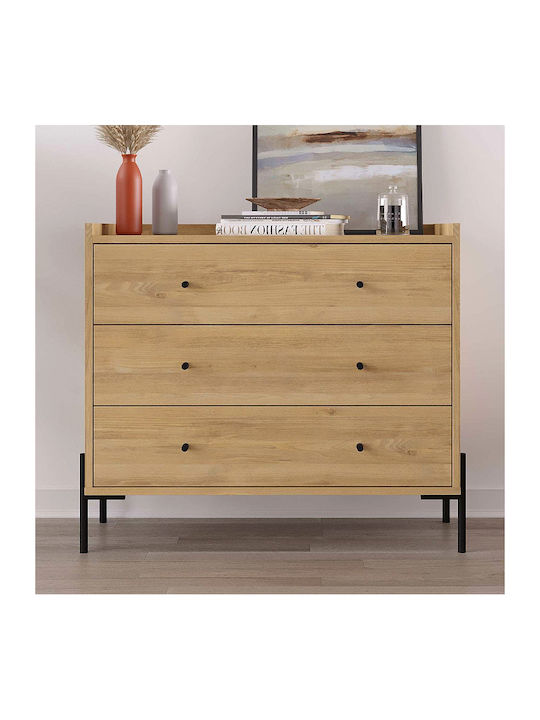 Malta Wooden Chest of Drawers Sapphire Oak 94x40x80.1cm