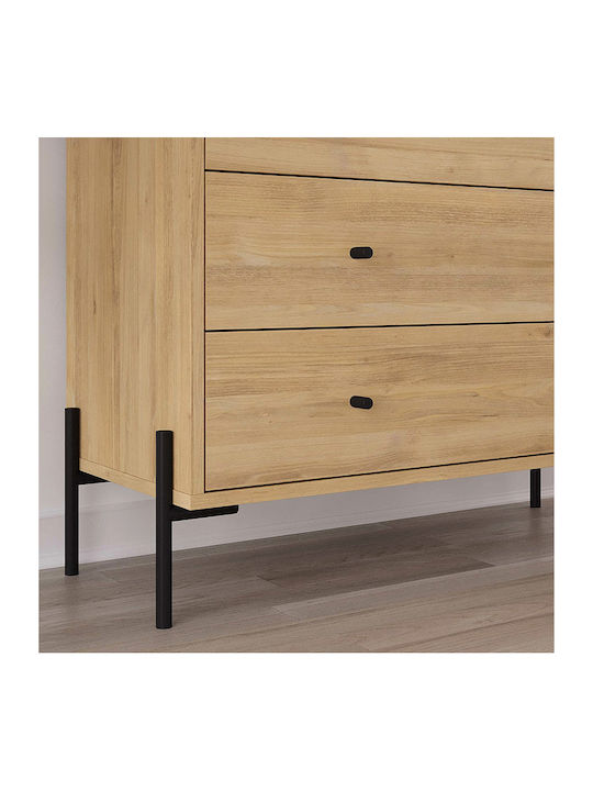 Malta Wooden Chest of Drawers Sapphire Oak 94x40x80.1cm