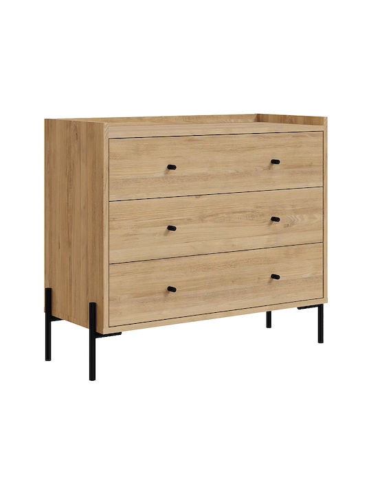 Malta Wooden Chest of Drawers Sapphire Oak 94x40x80.1cm