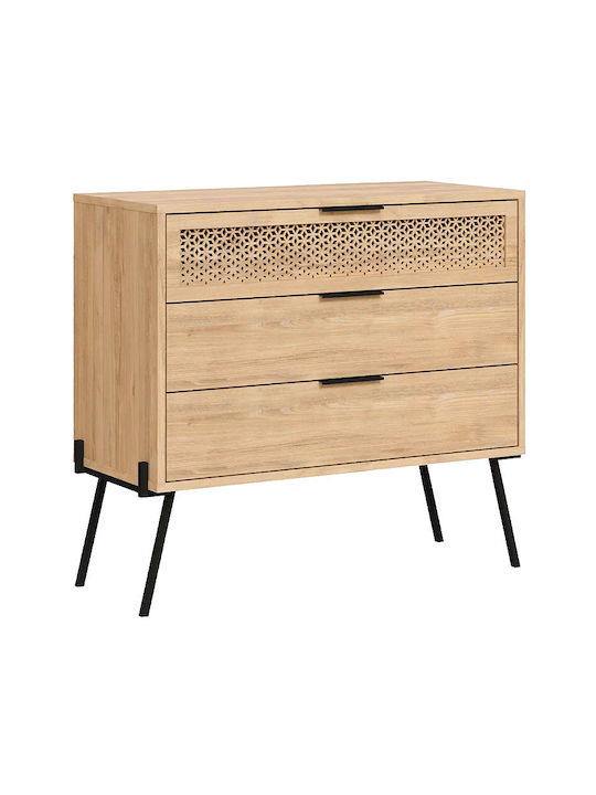 Συρταριέρα Κρεβατοκάμαρας Ξύλινη Naive Sapphire Oak 93.1x40x83.1εκ.