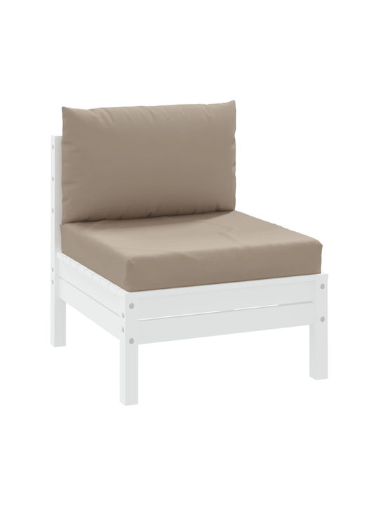 vidaXL Wasserdichtes Sitzbank-Kissen mit Rückenlehne Taupe 2Stück 60x60cm