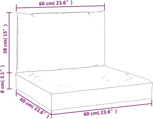 vidaXL Pernă Waterproof Pentru Bancă De Perne Pentru Scaune De Grădină Cu Spătar Albastru Deschis 2 Buc 60x60 Cm