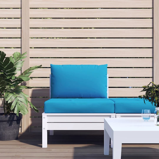 vidaXL Pernă Waterproof Pentru Bancă De Perne Pentru Scaune De Grădină Cu Spătar Albastru Deschis 2 Buc 60x60 Cm
