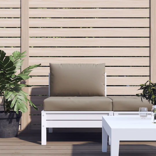 vidaXL Pernă Waterproof Pentru Bancă De Perne Pentru Scaune De Grădină Cu Spătar Taupe 2 Bucăți 60x60 Cm