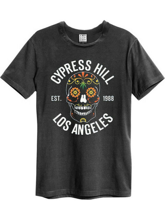 Amplified Cypress Hill Floral Skull T-shirt Ανθρακί