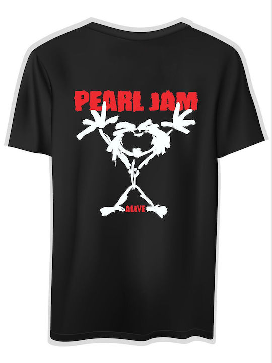 Rock Avenue Pearl Jam Alive T-shirt Black Cotton