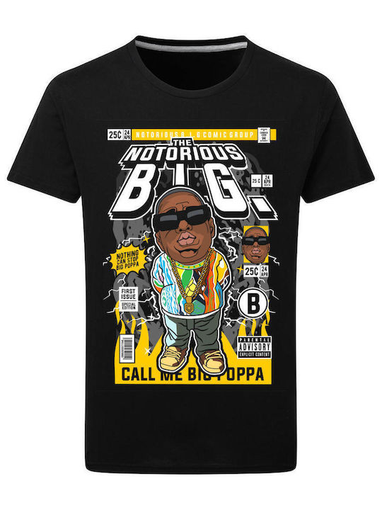 Pop Culture Notorious B.i.g Θεματική Μπλούζα με Στάμπα Μαύρη