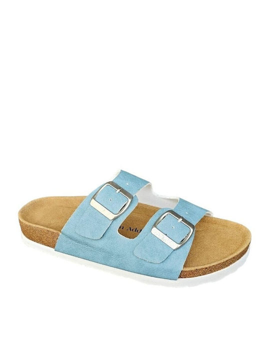 Ocean Addict Women's Flat Sandals in Light Blue Color