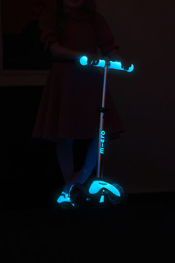 Micro Kinderroller Mini Deluxe Glow LED 3-Rad für 2-5 Jahre Arktisblau