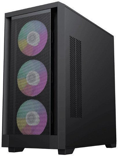 GameMax Defender Mesh Gaming Mini Tower Computer Case with Side Window and RGB Lighting Black