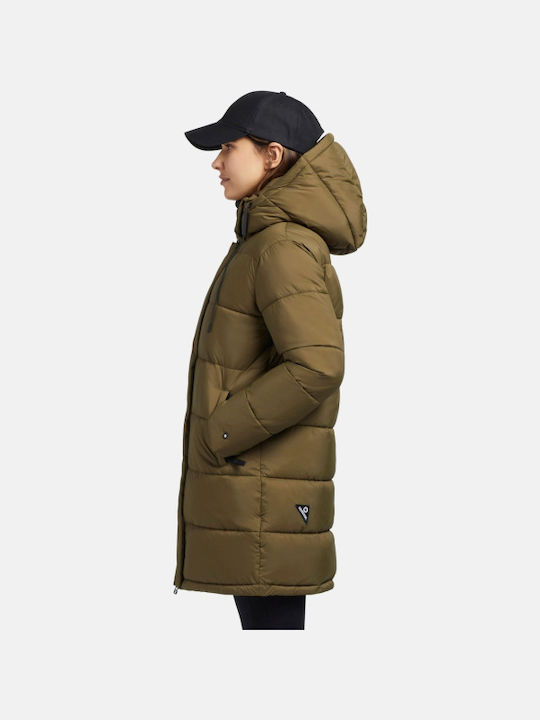 Khujo Women's Short Lifestyle Jacket for Winter with Hood Green