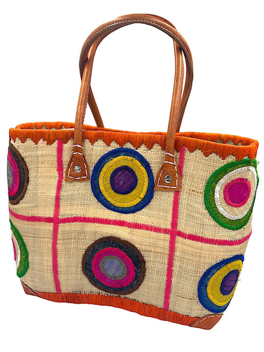 Mohicans Black Line Stroh Strandtasche Beige