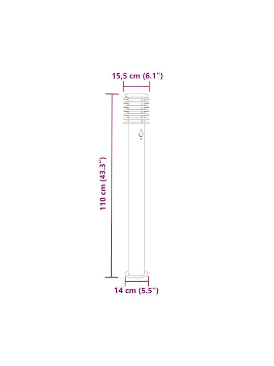 vidaXL Φωτιστικό Κολώνα Εξωτερικού Χώρου 40W IP44 για Ντουί E27 Μαύρο