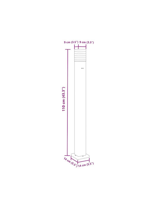 vidaXL Outdoor Floor Lamp Small Post 11W IP44 for E27 Bulb Black
