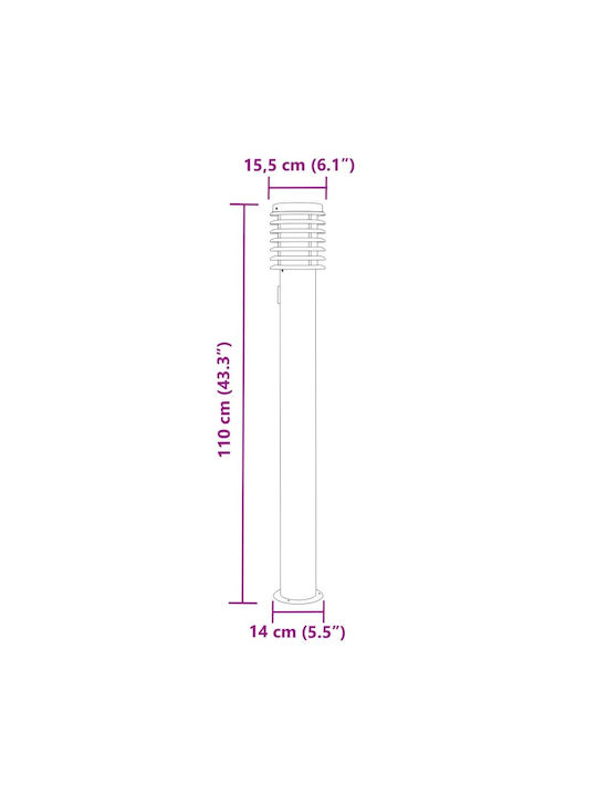 vidaXL Outdoor Floor Lamp Small Post 40W IP44 for E27 Socket Black