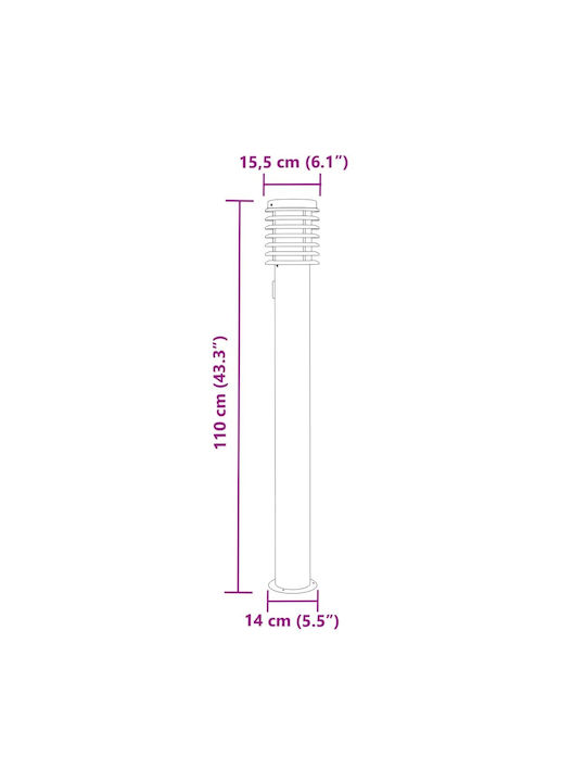 vidaXL Φωτιστικό Κολωνάκι Εξωτερικού Χώρου 40W IP44 για Ντουί E27 Μαύρο