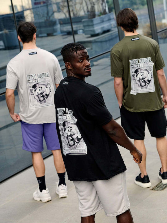 Tony Couper Newspaper Tee Tricou Negru Bumbac