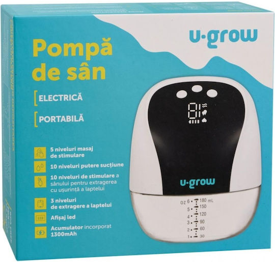 U-Grow Φορητό Μονό Θήλαστρο Ρεύματος Λευκό 180ml