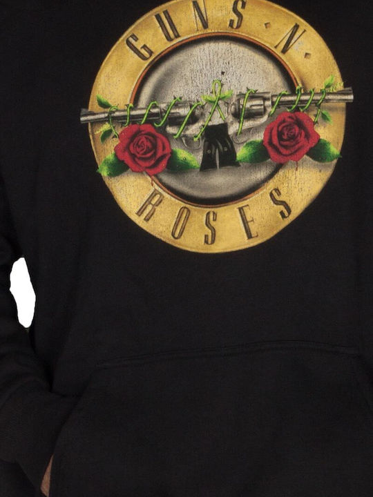Amplified Classic Logo Φούτερ με Κουκούλα Guns N' Roses Μαύρο