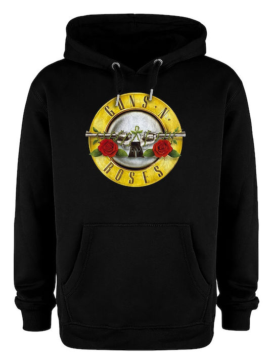 Amplified Classic Logo Φούτερ με Κουκούλα Guns N' Roses Μαύρο