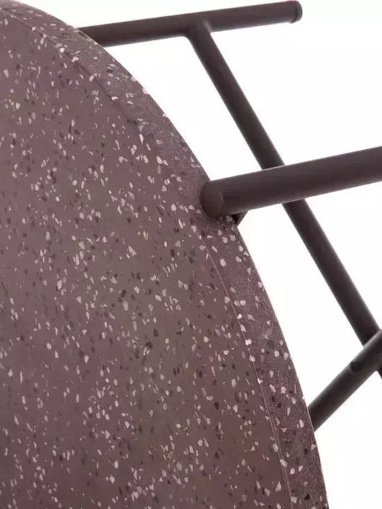 Sitting Room Outdoor Free Standing Metal Table Dark Brown 60x60xcm