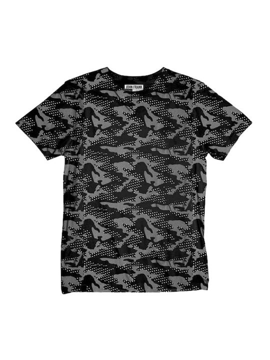 John Frank Camostar Ανδρικό T-shirt Μαύρο Camo