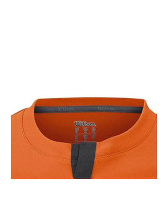 Wilson Henley WRA745808 Men's Orange Tennis Shirt