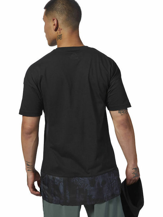 Reebok Training Essentials Knitted Woven Herren T-Shirt Kurzarm Schwarz