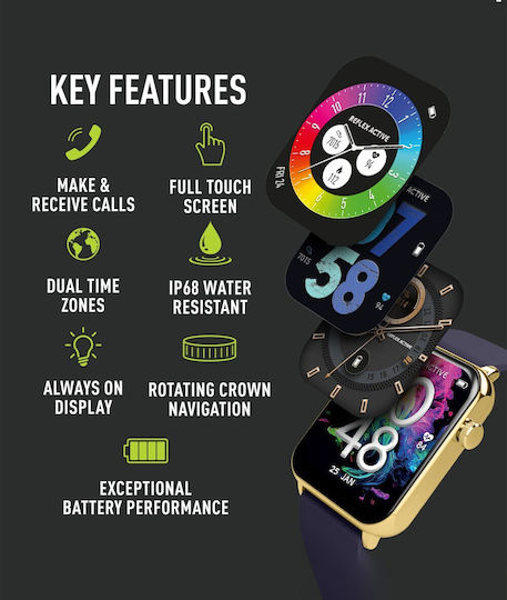 Reflex Active Series 30 36mm Smartwatch mit Pulsmesser (Lila)
