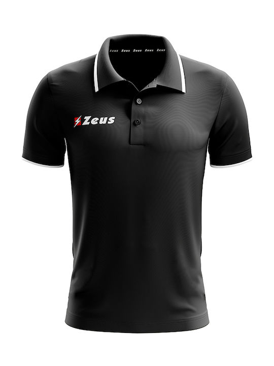 Zeus Polo Golf Men's Athletic Short Sleeve Blouse Polo Black