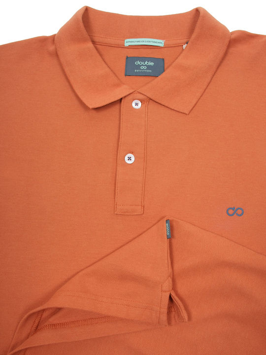 Double Men's Short Sleeve Blouse Orange