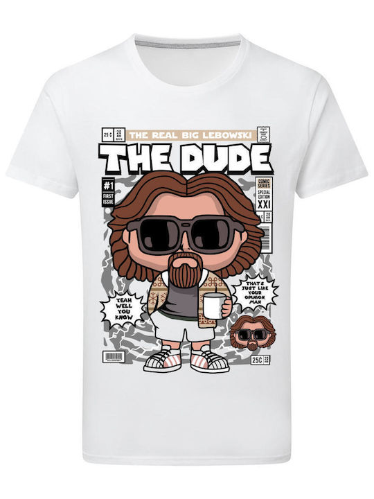 Pop Culture The Dude Θεματική Μπλούζα με Στάμπα Λευκή