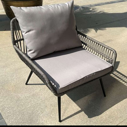 Set De sufragerie pentru exterior Amorgos Gri 4buc