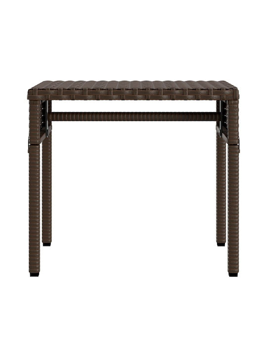 Ξαπλώστρα Rattan με Μαξιλάρι & Σκίαστρο Καφέ με Τραπεζάκι 2τμχ 60x200x89εκ.