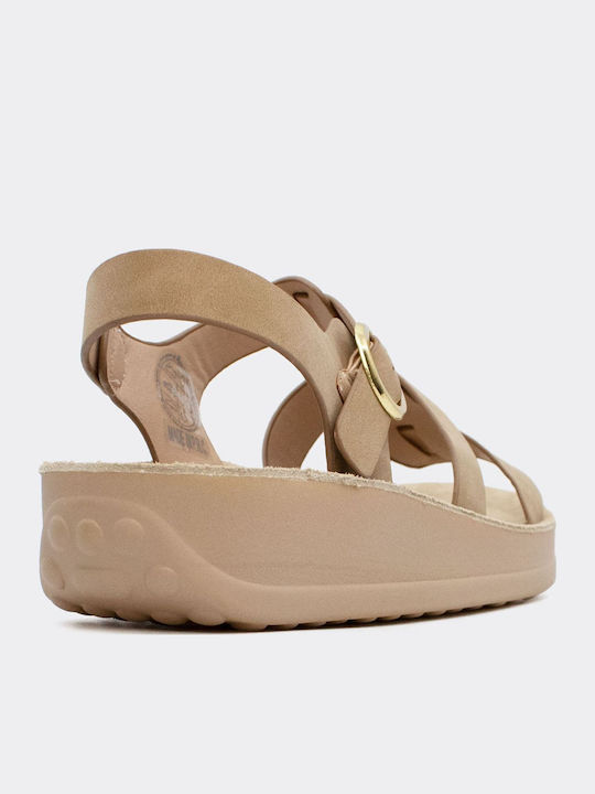 Women's Flat Sandals in Brown Color