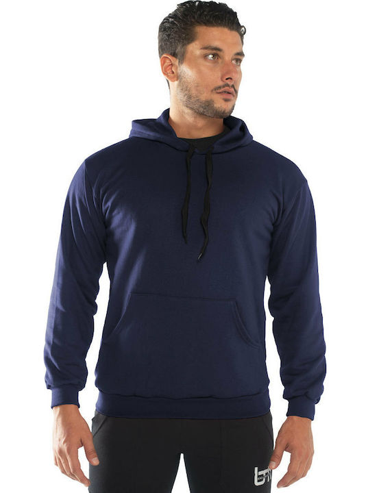 Bodymove -1 Men's Sweatshirt with Hood & Pockets Navy