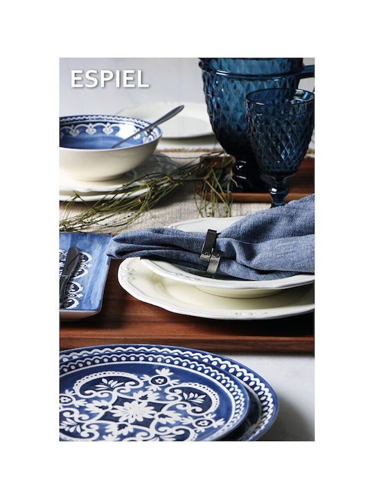 Espiel Tristar Set Gläser Wasser aus Glas in Blau Farbe 6Stück