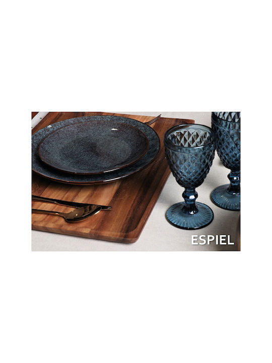 Espiel Tristar Set Gläser Wasser aus Glas in Blau Farbe 6Stück