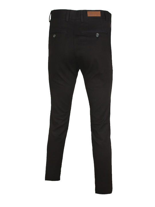 Stefansxxl Men's Trousers Chino Elastic in Loose Fit Black