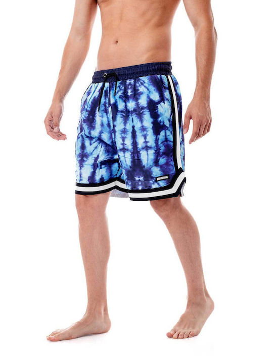 Blue Men's Swimwear Bermuda Blue with Prints
