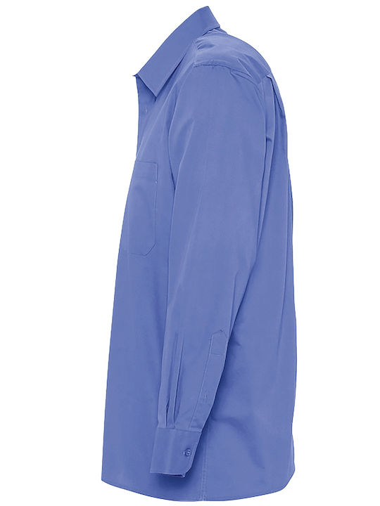 Langärmlig Baumwolle Hemd Compalt Blue