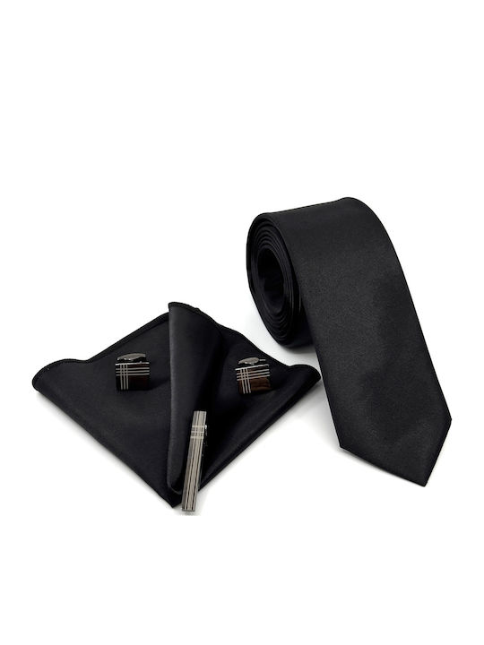 Legend Accessories Set de Cravată pentru Bărbați Tipărit în Culorea Negru Legend Accessories Set de Cravată pentru Bărbați Tipărit în Culorea Negru