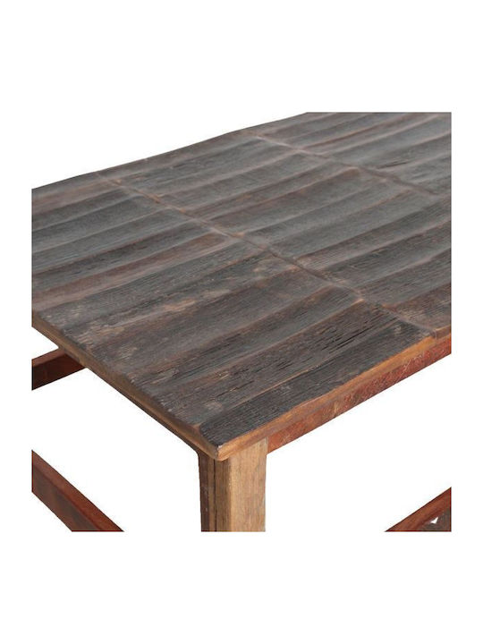 Rectangular Central Coffee Table Wooden Tabac Brown M120xL70xH38cm