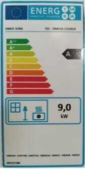 Simge 701 Omega Gusseisen Holzofen mit Ofen 9kW Schwarz