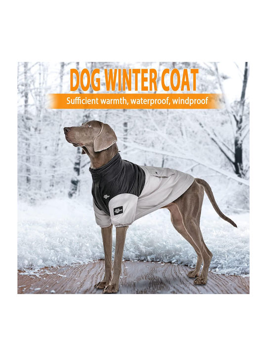Jachetă călduroasă de iarnă pentru câini, material polar gri