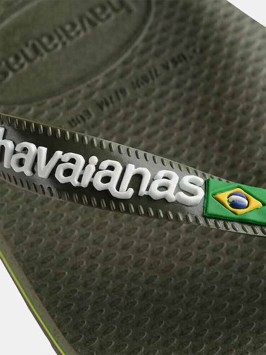 Brasil Logo Ανδρικά Flip Flops Πράσινα