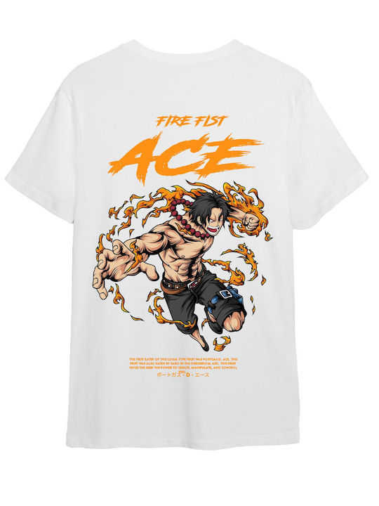 Pop Culture T-shirt Ein Stück Weiß Ace