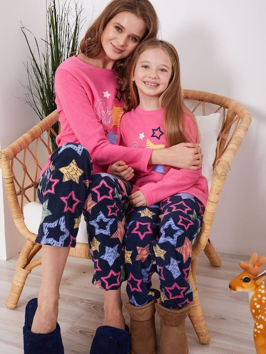 Roly Poly Winter Damen Pyjama-Set Fuchsie Star