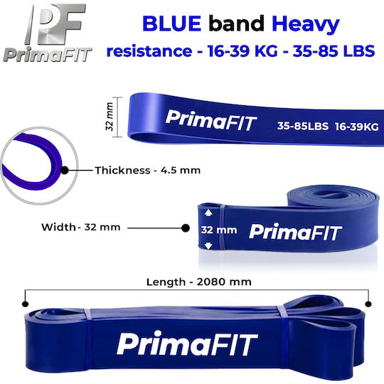 PrimaFit Λάστιχο Γυμναστικής Loop Μπλε 2.08m