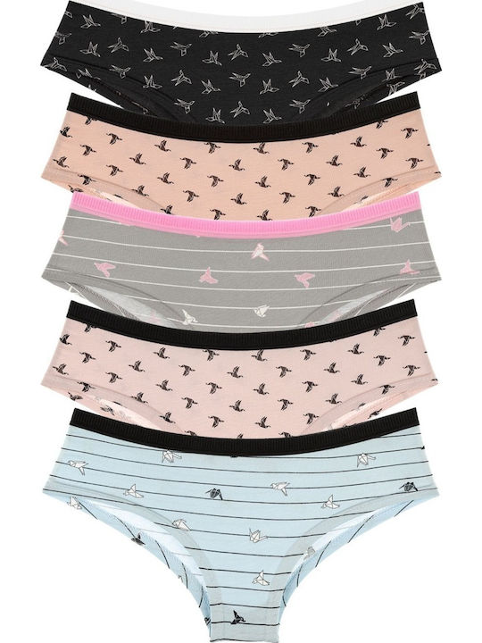 Filinda Origami Bird Hipster 39842 Slip MultiPack Grey/Pink/Black